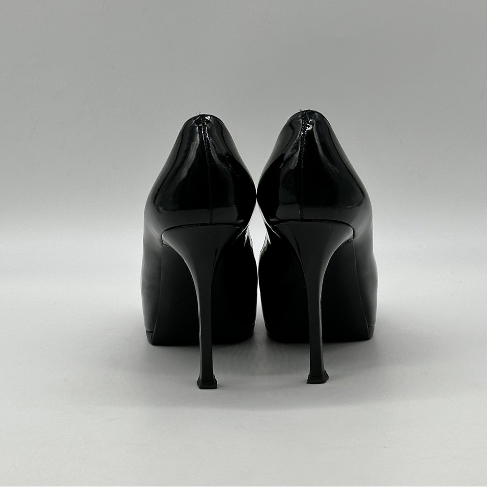 Yves Saint Laurent TRIBTOO VITELLO VERNICE SOFT 80 Black Pump. Size 8 - Picture 7 of 10